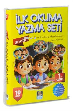 1.Sınıf Anetil İlk Okuma Yazma Seti (10 Kitap)Renkli Resimli Dik Temel