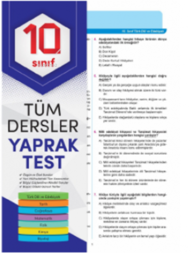 10 Sınıf Tüm Dersler Yaprak Test | Kolektif | 4 Element (Hazırlık)