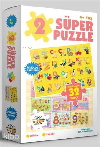 2 Süper Puzzle / Alfabe - Sayılar 4+ Yaş | Kolektif | 0-6 Yaş Yayınlar