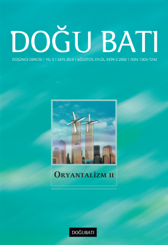 20. Sayı Oryantalizm - II Düşünce Dergisi Yıl: 5 Ağustos, Eylül, Ekim-