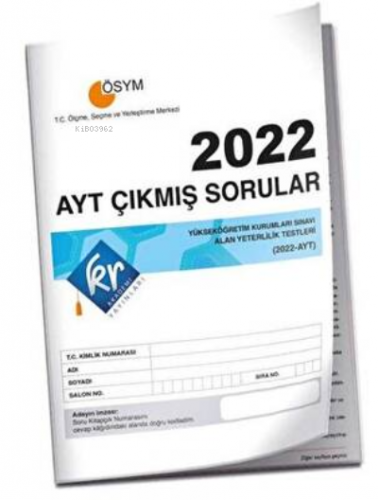 2022 AYT Çıkmış Sorular Tıpkı Basım Kitapçığı | Kolektif | KR Akademi