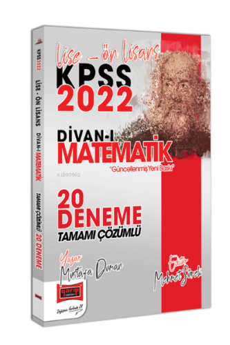 2022 KPSS Lise Ön Lisans Divan-ı Matematik Tamamı Çözümlü 20 Deneme | 