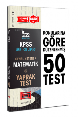 2022 KPSS Lise Ön Lisans GY Matematik Yaprak Test | Kolektif | Yargı Y