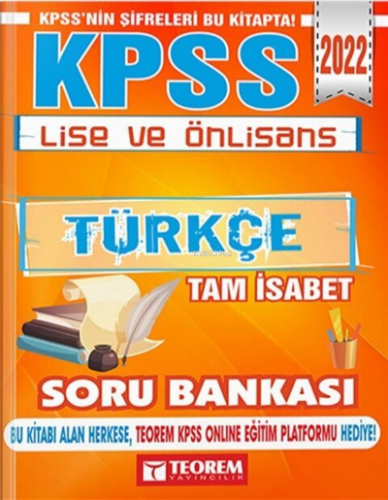 2022 KPSS Lise ve Önlisans Tam İsabet Türkçe Teorem Yayıncılık | Kolek