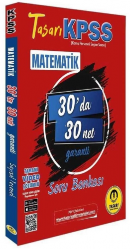 2022 KPSS Matematik 30 da 30 Net Soru Bankası Video Çözümlü Tasarı Eği