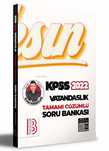 2022 KPSS Vatandaşlık Tamamı Çözümlü Soru Bankası | Erdal Kesekler | B