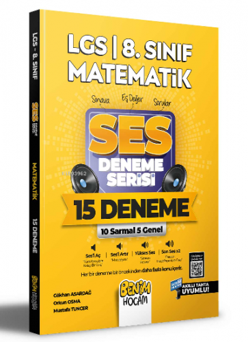 2022 LGS 8.Sınıf Matematik SES Deneme Serisi 15 Deneme | Mustafa Tunce