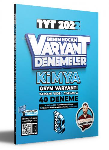 2022 TYT Kimya Tamamı Video Çözümlü 40 Deneme Sınavı Benim Hocam Yayın