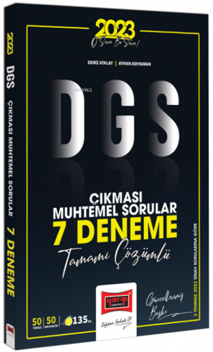 2023 DGS Çıkması Muhtemel Sorular Tamamı Çözümlü 7 Denem | Kolektif | 