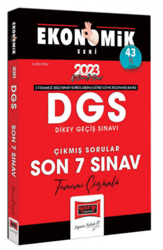 2023 DGS Ekonomik Seri Tamamı Çözümlü Son 7 Yıl Çıkmış Sınav Soruları 