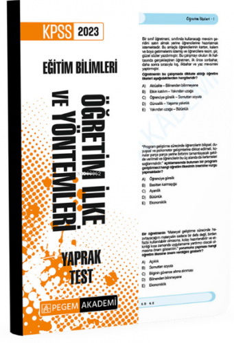 2023 KPSS Eğitim Bilimleri Öğretim İlke ve Yöntemleri Yaprak Test | Ko