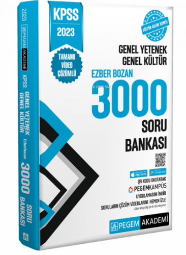 2023 KPSS Genel Yetenek Genel Kültür Ezberbozan 3000 Soru Bankası | Ko