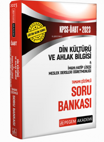 2023 KPSS ÖABT Din Kültürü ve Ahlak Bilgisi-İmam Hatip Lisesi Mes.Lise