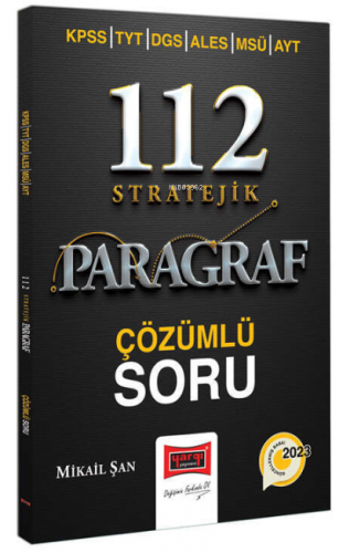 2023 KPSS TYT DGS ALES MSÜ AYT 112 Stratejik Paragraf Çözümlü Soru Ban