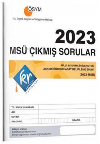 2023 MSÜ Çıkmış Sorular Tıpkı Basım Kitapçığı | Kolektif | KR Akademi