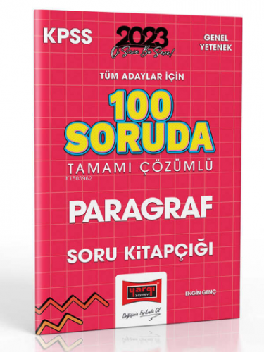 2023 Tamamı Çözümlü 100 Soruda Paragraf Soru Kitapçığı | Engin Genç | 