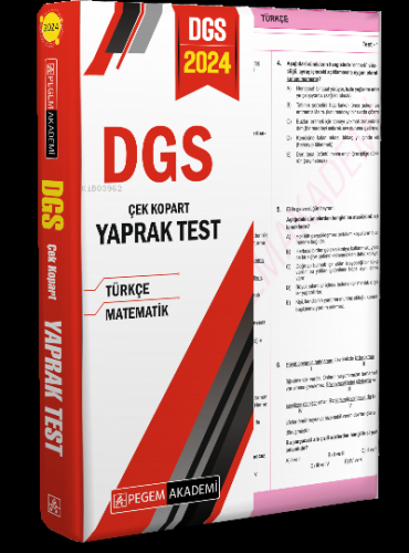 2024 Dgs Çek Kopart Yaprak Test | Kolektif | Pegem Akademi Yayıncılık