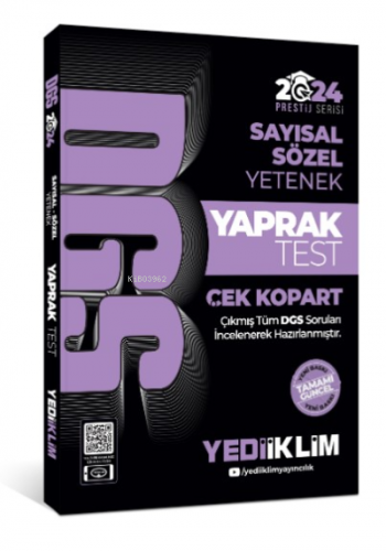 2024 DGS Sayısal-Sözel Yetenek Çek Kopart Yaprak Test | Kolektif | Yed