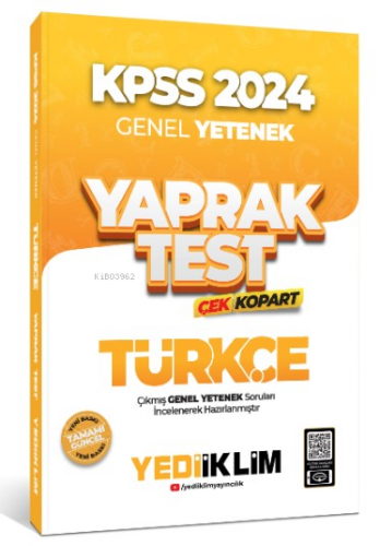 2024 KPSS Genel Yetenek Türkçe Çek Kopart Yaprak Test | Kolektif | Yed