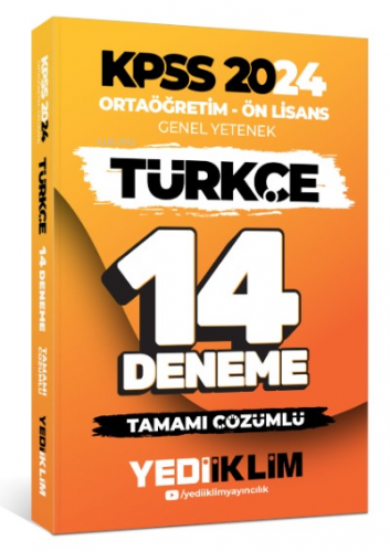 2024 KPSS Ortaöğretim - Ön Lisans Genel Yetenek Türkçe 14 Deneme Tamam