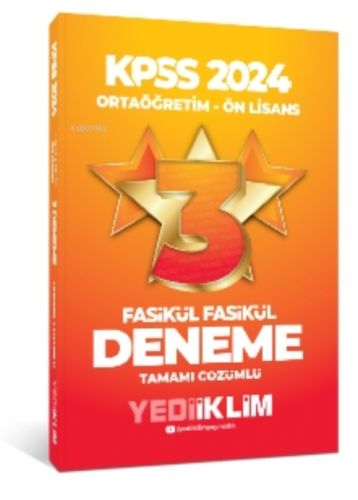 2024 KPSS Ortaöğretim-Önlisans Fasikül Yıldız Tamamı Çözümlü 3 Deneme 