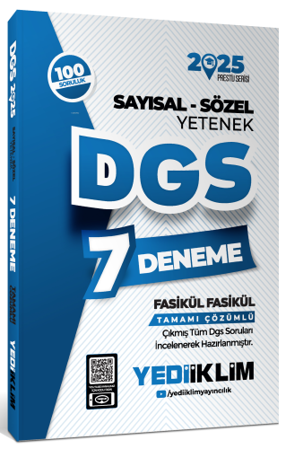 2025 DGS Sayısal-Sözel Yetenek 7 Fasikül Deneme | Kolektif | Yediiklim