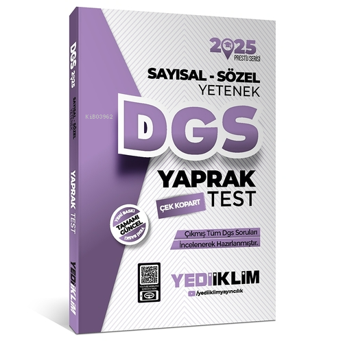 2025 DGS Sayısal-Sözel Yetenek Çek Kopart Yaprak Test | Kolektif | Yed