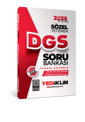 2025 DGS Sözel Yetenek Tamamı Çözümlü Soru Bankası | Kolektif | Yediik