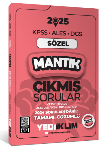 2025 KPSS ALES DGS Sözel Mantık Çıkmış Sorular ve Çözümleri | Kolektif