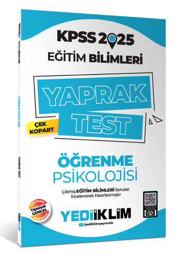 2025 KPSS Eğitim Bilimleri Öğrenme Psikolojisi Çek Kopart Yaprak Test 