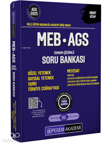 2025 MEB-AGS Soru Bankası Tamamı Çözümlü Soru Bankası | Kolektif | Peg