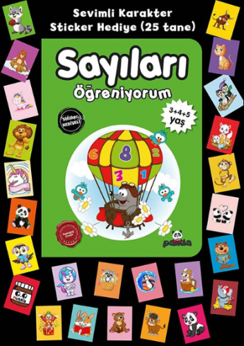 3+4+5 Yaş Sayıları Öğreniyorum Stickerli | Pedagog Afife Çoruk | Beyaz