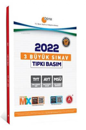 3 Büyük Sınav AYT TYT MSÜ Tıpkı Basım 2022 | Kolektif | A Yayınları