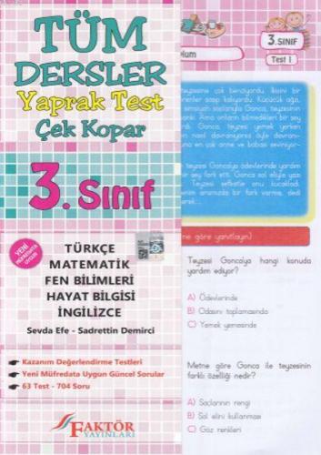 3. Sınıf Tüm Dersler Yaprak Test | Komisyon | Faktör Yayıncılık