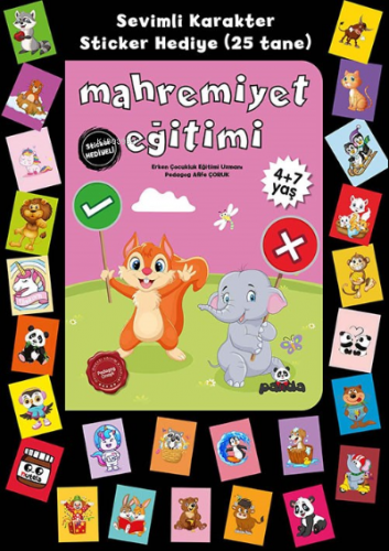 4+7 Yaş Mahremiyet Eğitimi Stickerli | Pedagog Afife Çoruk | Beyaz Pan