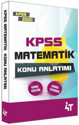 4T 2020 Kpss Matematik Konu Anlatım | Turan Şahin | 4T Yayınevi