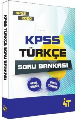 4T 2020 Kpss Türkçe Soru Bankası | Turan Şahin | 4T Yayınevi