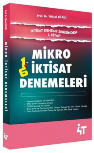 4T Mikro İktisat Denemeleri 1 | Yüksel Bilgili | 4T Yayınevi