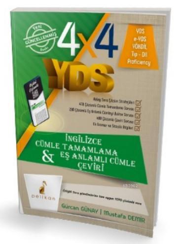 4x4 YDS Seti 1 Kitap Cümle Tamamlama, Çeviri ve Eş Anlamlı Cümle | Gür