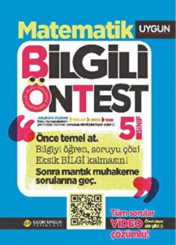 5.Sınıf Bilgili Ön Test Matematik | Kolektif | Sadık Uygun Yayınları