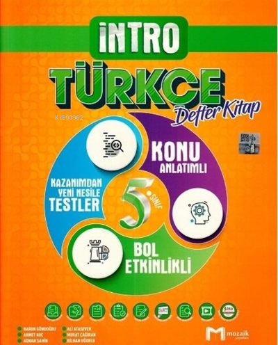 5.Sınıf Mozaik İntro Defter Türkçe - 2022 | Kolektif | Mozaik Yayınlar