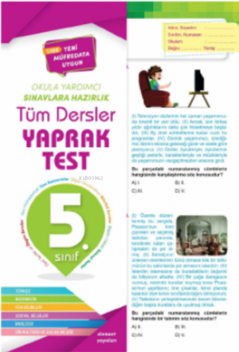 5 Sınıf Tüm Dersler Yaprak Test | Kolektif | 4 Element (Hazırlık)