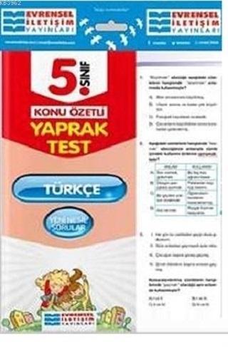 5. Sınıf Türkçe Konu Özetli Yaprak Test | Kolektif | Evrensel İletişim