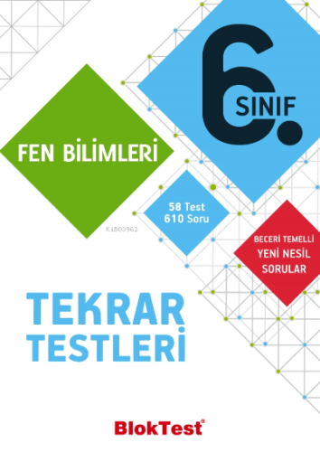 6.Sınıf Bloktest Fen Bilimleri Tekrar Testleri | Kolektif | Bloktest Y