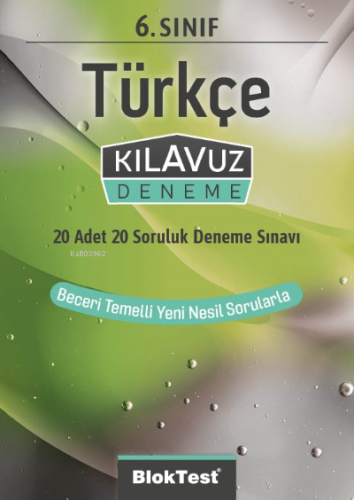 6.Sınıf Bloktest Türkçe Kılavuz Deneme | Kolektif | Bloktest Yayınları