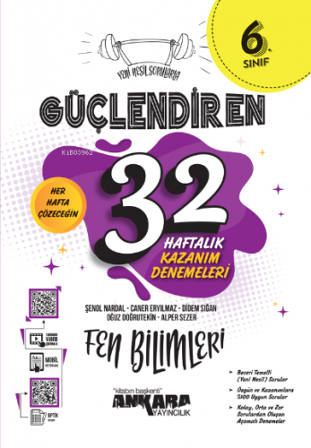 6. Sınıf Güçlendiren 32 Haftalık Fen Bilimleri Kazanım Denemeleri | Ko