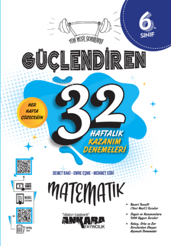 6. Sınıf Güçlendiren 32 Haftalık Matematik Kazanım Denemeleri | Kolekt