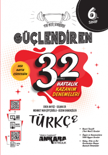 6. Sınıf Güçlendiren 32 Haftalık Türkçe Kazanım Denemeleri | Kolektif 