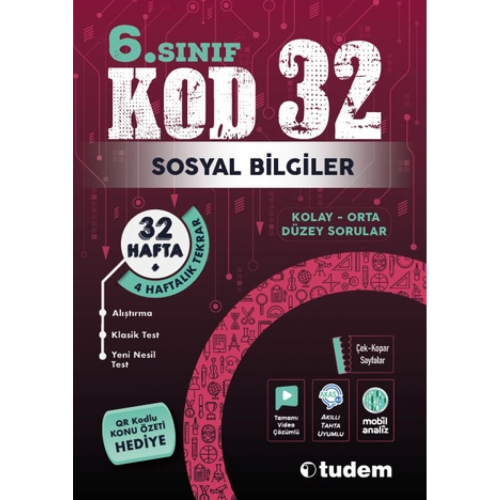 6. Sınıf Kod 32 Sosyal Bigiler | Kolektif | Tudem Yayınları - Sınavlar