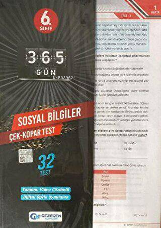 6.Sınıf Sosyal Bilgiler Çek Kopar Yaprak Test (Yeni) | Kolektif | Geze